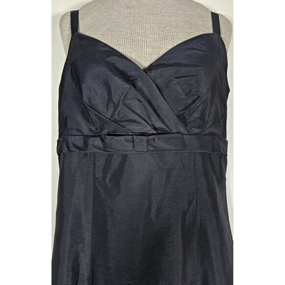 J Rose Size 8 Dress Black Satiny Taffeta Empire Waist with Bow Party Prom Formal - Picture 2 of 9